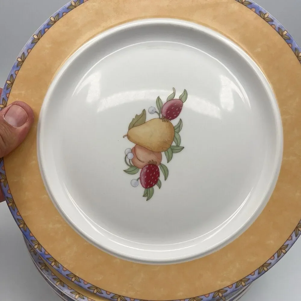 5 - DANSK Fiance Fruits Dinnerware 9 Inch Lunch Plates